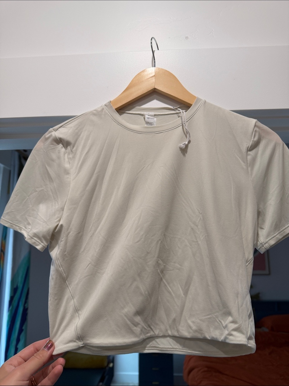 lululemon athletica Cream Short Sleeve Crop Top